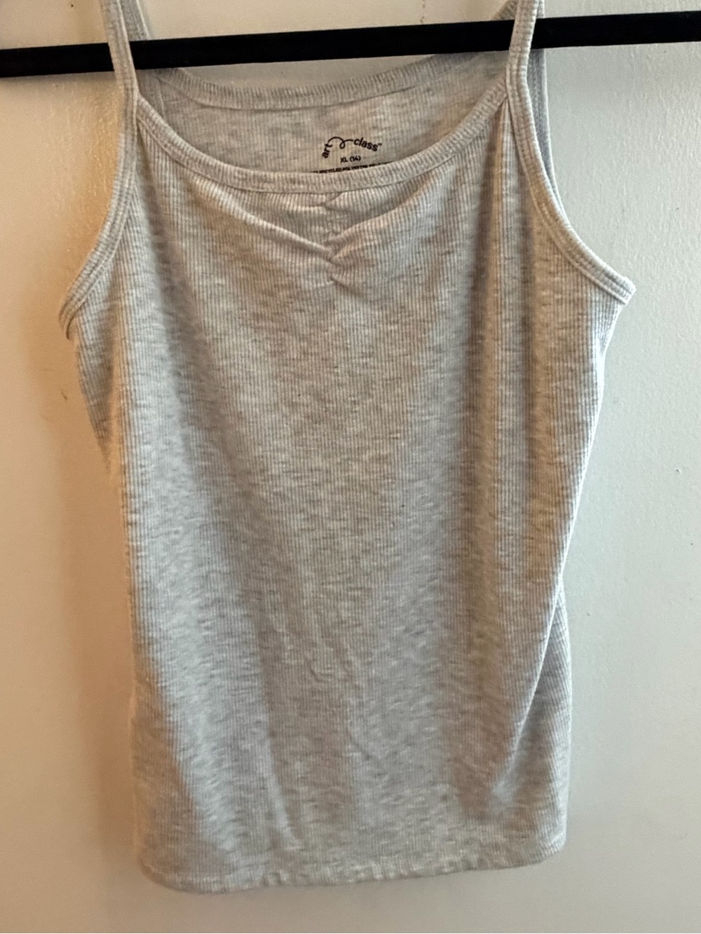 art class Light Gray Ribbed Tank Top for Kids - Spaghetti Straps